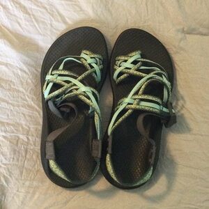 Strappy Brown and Mint Sandals